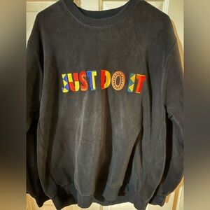 Nike Black Sweater with Colorful 'Just Do It' Design